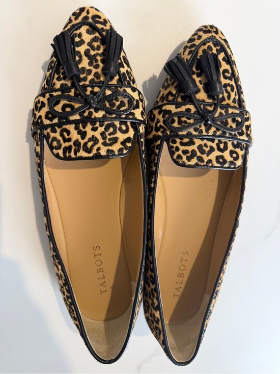 Talbots Shoes - Talbots Leopard  Calf Hair- Print Tassel Loafers in Tan and Black
